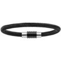 Bracelet pour charms homme grand mod&egrave;le en acier noir fermoir aimant&eacute; et viss&eacute; - longueur 23 cm Artemare