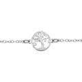 Bracelet en argent rhodi&eacute; cha&icirc;ne avec arbre de vie ajour&eacute; 16+3cm Artemare