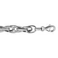 Bracelet argent rhodi&eacute; mailles entremel&eacute;es diamant&eacute;es - longueur 19cm