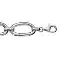 Bracelet en argent rhodi&eacute; avec grandes mailles ovales - longueur 20cm Artemare