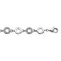 Bracelet argent rhodi&eacute; massif oxydes blancs sertis - longueur 16,5+3cm Artemare