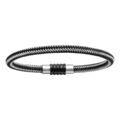 Bracelet pour charms homme grand mod&egrave;le en acier noir et gris fermoir aimant&eacute; et viss&eacute; - longueur 18 cm Artemare
