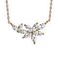 Collier plaqu&eacute; or fleur oxydes blancs sertis - longueur 39,5+5cm Artemare