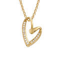 Collier plaqu&eacute; or pendentif forme coeur oxydes blancs sertis - longueur 40+4cm Artemare