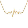 Collier plaqu&eacute; or pendentif ligne de vie - longueur 40+4cm