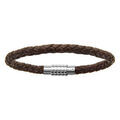 Bracelets sur Artemare : Bracelet pour charms homme grand mod&egrave;le en cuir marron fermoir aimant&eacute; et viss&eacute; - longueur 18 cm