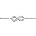 Chaine sur Artemare : Bracelet en argent rhodi&eacute; cha&icirc;ne avec symbole infini orn&eacute; d'oxydes blancs sertis longueur 16+2cm
