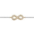 Chaine sur Artemare : Bracelet en argent rhodi&eacute; cha&icirc;ne avec symbole infini dorure jaune orn&eacute; d'oxydes blancs sertis longueur 16+2cm
