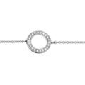 Bracelet en argent rhodi&eacute; cha&icirc;ne avec cercle ajour&eacute; orn&eacute; d'oxydes blancs sertis longueur 16+2cm Artemare