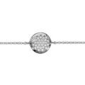Bracelet en argent rhodi&eacute; cha&icirc;ne avec pastille orn&eacute;e d'oxydes blancs sertis longueur 16+2cm Artemare