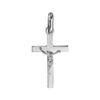 Pendentif croix en argent rhodi&eacute; J&eacute;sus Christ sur la croix petit mod&egrave;le - 20mm X 13mm