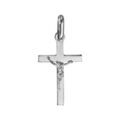 Pendentif croix en argent rhodi&eacute; J&eacute;sus Christ sur la croix petit mod&egrave;le - 20mm X 13mm Artemare