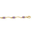 Bracelets sur Artemare : Bracelet en plaqu&eacute; or vague avec oxydes violettes 17+3cm