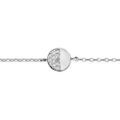 Bracelet en argent rhodi&eacute; cha&icirc;ne avec pastille oxydes blancs sur demi face longueur 16+3cm
