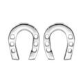 Boucles d'oreille sur Artemare : Boucles d'oreille en argent rhodi&eacute; fer &agrave; cheval et fermoir poussette