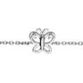 Chaine sur Artemare : Bracelet en argent rhodi&eacute; cha&icirc;ne papillon ajour&eacute; oxydes blancs longueur 16+3cm