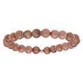 Bracelet extensible avec boule d'Agate rose et rondelles en argent rhodi&eacute; Artemare