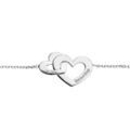 Chaine sur Artemare : Bracelet en argent rhodi&eacute; cha&icirc;ne double coeur "un peu, beaucoup" longueur 16+2cm
