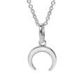 Collier en argent rhodi&eacute; cha&icirc;ne avec pendentif en forme de croissant de lune lisse longueur 40+4cm