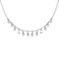 Collier en argent rhodi&eacute; cha&icirc;ne ras du cou avec pampilles lisses longueur 40+4cm