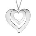 Collier en argent rhodi&eacute; cha&icirc;ne avec pendentif coeur &agrave; graver 1, 2, 3 ou 4 pr&eacute;noms longueur 40+5cm Artemare