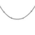 Cha&icirc;ne en argent rhodi&eacute; maille gourmette avec boules 42cm r&eacute;glable longueur 36cm Artemare