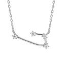Colliers sur Artemare : Collier en argent rhodi&eacute; avec pendentif zodiaque constellation b&eacute;lier oxydes blancs sertis longueur 42,5+2,5cm