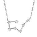 Collier en argent rhodi&eacute; avec pendentif zodiaque constellation taureau oxydes blancs sertis longueur 42,5+2,5cm