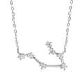 Colliers sur Artemare : Collier en argent rhodi&eacute; avec pendentif zodiaque constellation gemeaux oxydes blancs sertis longueur 42,5+2,5cm