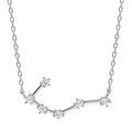 Collier en argent rhodi&eacute; avec pendentif zodiaque constellation cancer oxydes blancs sertis longueur 42,5+2,5cm