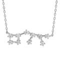 Collier en argent rhodi&eacute; avec pendentif zodiaque constellation sagittaire oxydes blancs sertis longueur 42,5+2,5cm