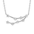 Collier en argent rhodi&eacute; avec pendentif zodiaque constellation capricorne oxydes blancs sertis longueur 42,5+2,5cm