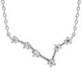 Collier en argent rhodi&eacute; avec pendentif zodiaque constellation poissons oxydes blancs sertis longueur 42,5+2,5cm