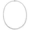 Colliers sur Artemare : Collier en argent rhodi&eacute; riviere articulee orn&eacute;e d'oxydes blancs sertis en chute longueur 42cm