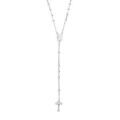 Colliers sur Artemare : Chapelet en argent rhodi&eacute; croix longueur 55cm avec fermoir