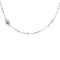 Colliers sur Artemare : Collier en argent rhodi&eacute; cha&icirc;ne avec croix et m&eacute;daille religieuse longueur 43,5cm