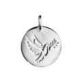 Pendentifs sur Artemare : Pendentif en argent rhodi&eacute; m&eacute;daille ronde avec 1 colombe