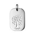 Pendentifs sur Artemare : Pendentif en argent rhodi&eacute; plaque rectangulaire avec arbre de vie ajour&eacute;