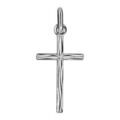 Pendentifs sur Artemare : Pendentif croix en argent rhodi&eacute; avec gravure "aspect bois" petit mod&egrave;le