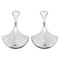 Boucles d'oreilles en acier plume de paon suspendu et fermoir poussette Artemare