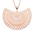 Colliers sur Artemare : Collier en acier et PVD rose avec pendentif motif soleil 45+5cm