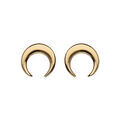 Boucles d'oreille en plaqu&eacute; or croissant de lune et fermoir poussette Artemare