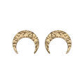 Boucles d'oreille sur Artemare : Boucles d'oreille en plaqu&eacute; or croissant de lune martel&eacute; et fermoir poussette