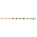 Bracelet en plaqu&eacute; or tutti frutti maillons orn&eacute;s oxydes multi couleurs vif 16+3cm Artemare