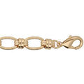 Bracelet en plaqu&eacute; or avec grosses mailles ovales fermoir mousqueton 19+3cm Artemare