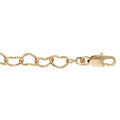 Chaine sur Artemare : Bracelet en plaqu&eacute; or maille coeurs fermoir mousqueton 16+3cm