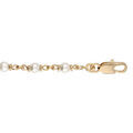 Bracelet en plaqu&eacute; or avec perles blanches de synth&eacute;se 16+3cm Artemare