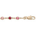 Bracelets sur Artemare : Bracelet en plaqu&eacute; or tutti frutti maillons orn&eacute;s oxydes roses 16+3cm