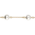 Bracelet en plaqu&eacute; or cha&icirc;ne et perles blanches de synth&eacute;se 16+3cm Artemare