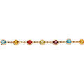 Bracelet en plaqu&eacute; or tutti frutti maillons orn&eacute;s oxydes multi couleurs 16+3cm Artemare